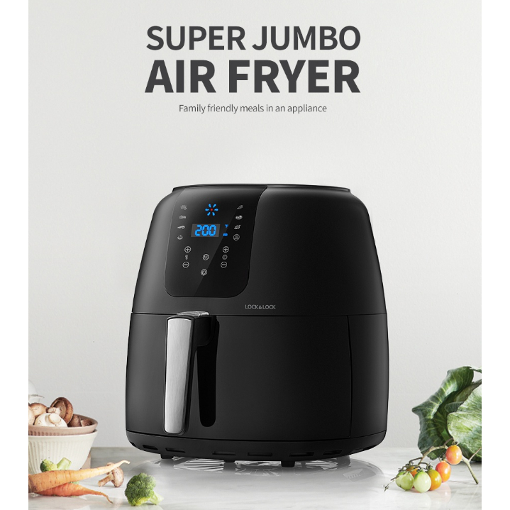 Nồi Chiên Không Dầu Lock&Lock Super Jumbo Air Fryer 7.2L Màu đen EJF296BLK