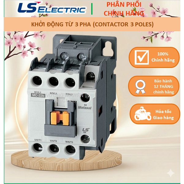 Khởi động từ 3P 3Pha- Contactor LS Metasol MC-12b 220V 6A 9A 12A 18A 22A 32A 40A 50A 65A