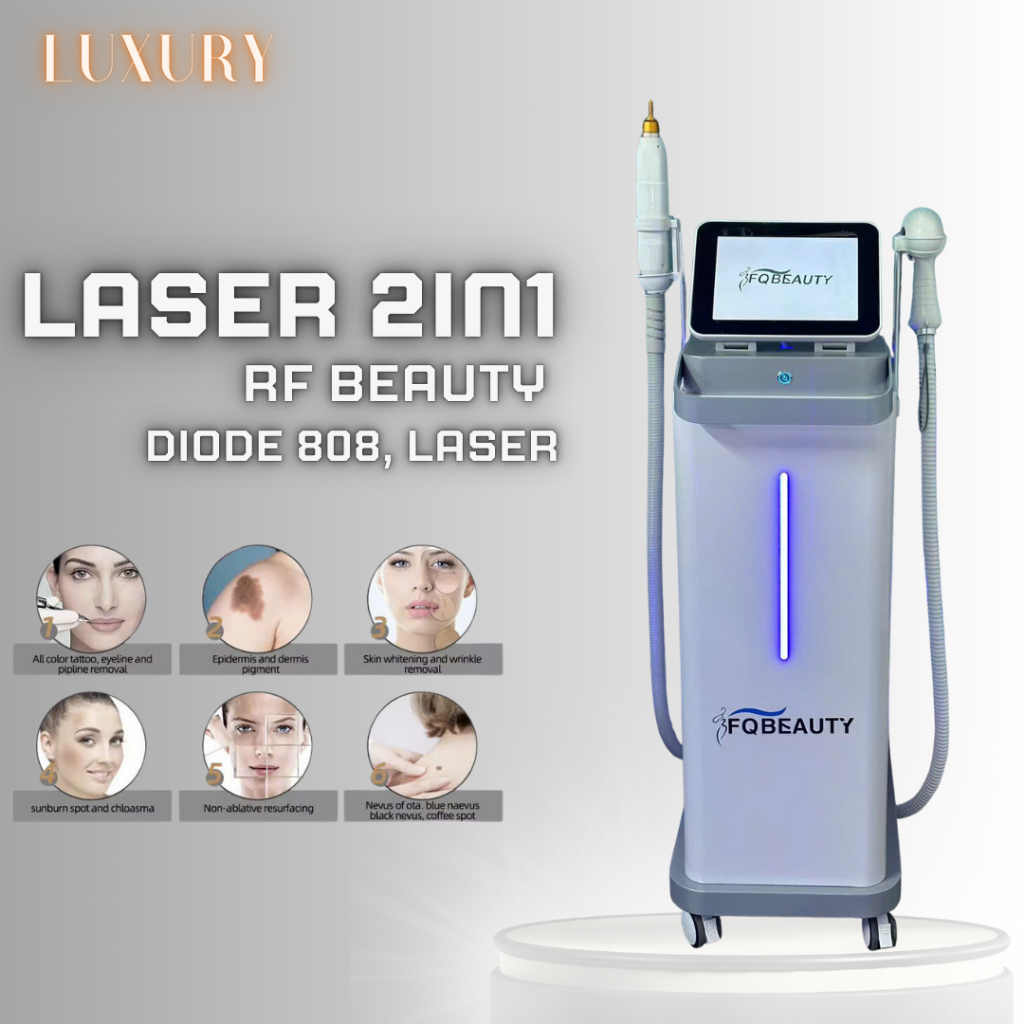 Máy laser 2in1 FQ Beauty Máy triệt lông 2in1 máy laser xoá xăm 2in1