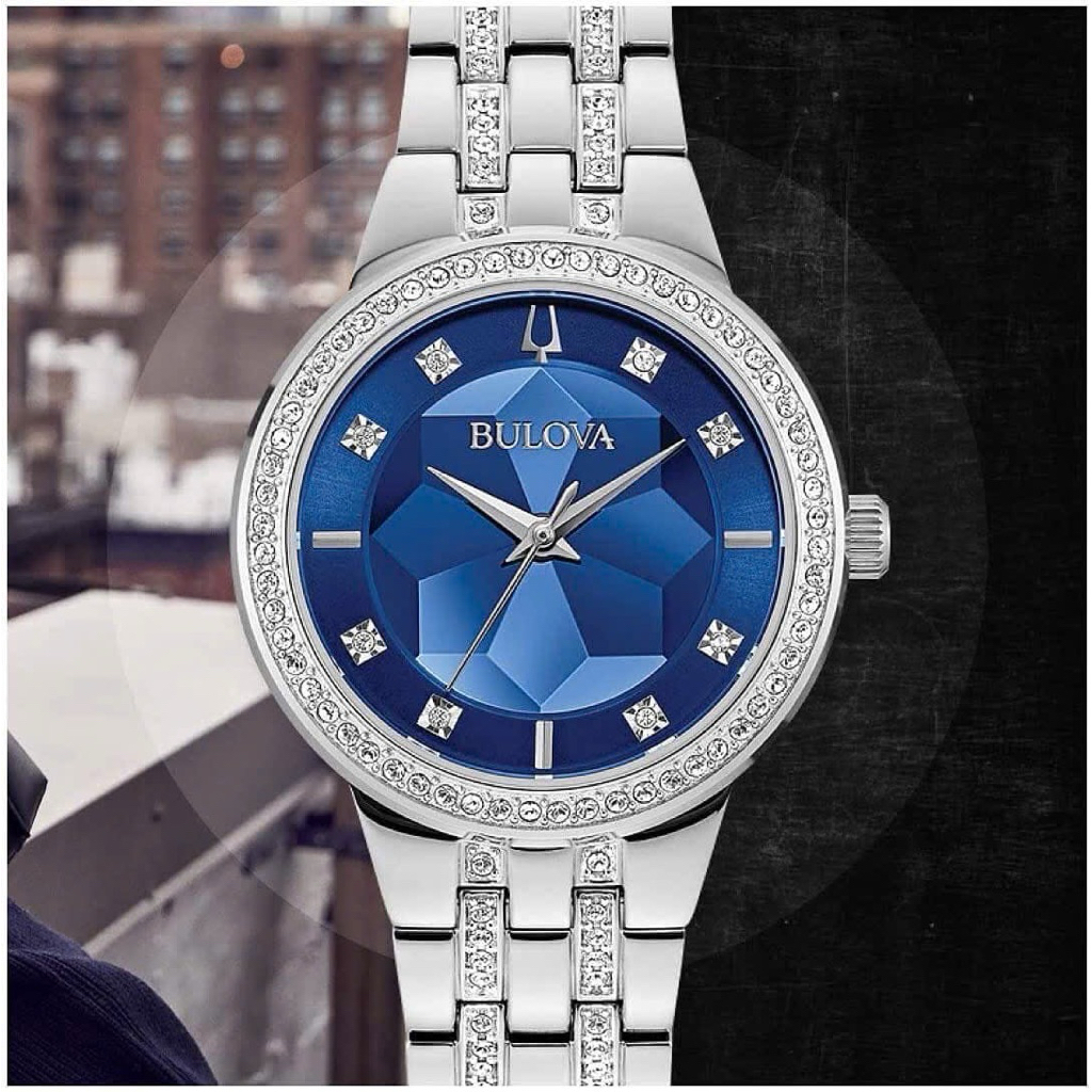 [Chính Hãng 100%] Đồng Hồ Nữ Bulova 96L276 Máy Quartz (Pin) Siz32,5 Kính khoáng Dây Kim Loại Full bo