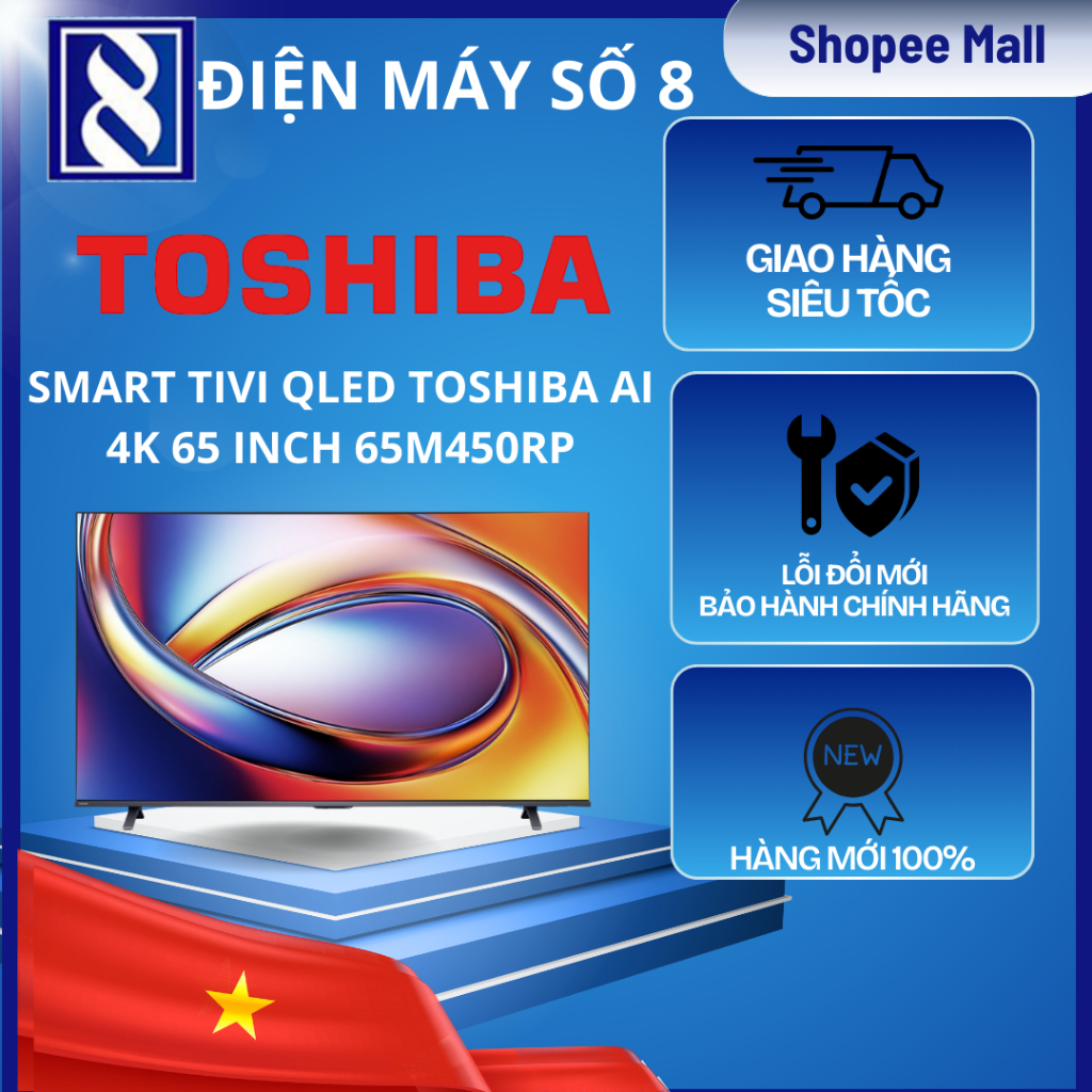 Điện Máy Số 8 | 65M450RP | Smart Tivi QLED Toshiba AI 4K 65 inch 65M450RP - Chính Hãng