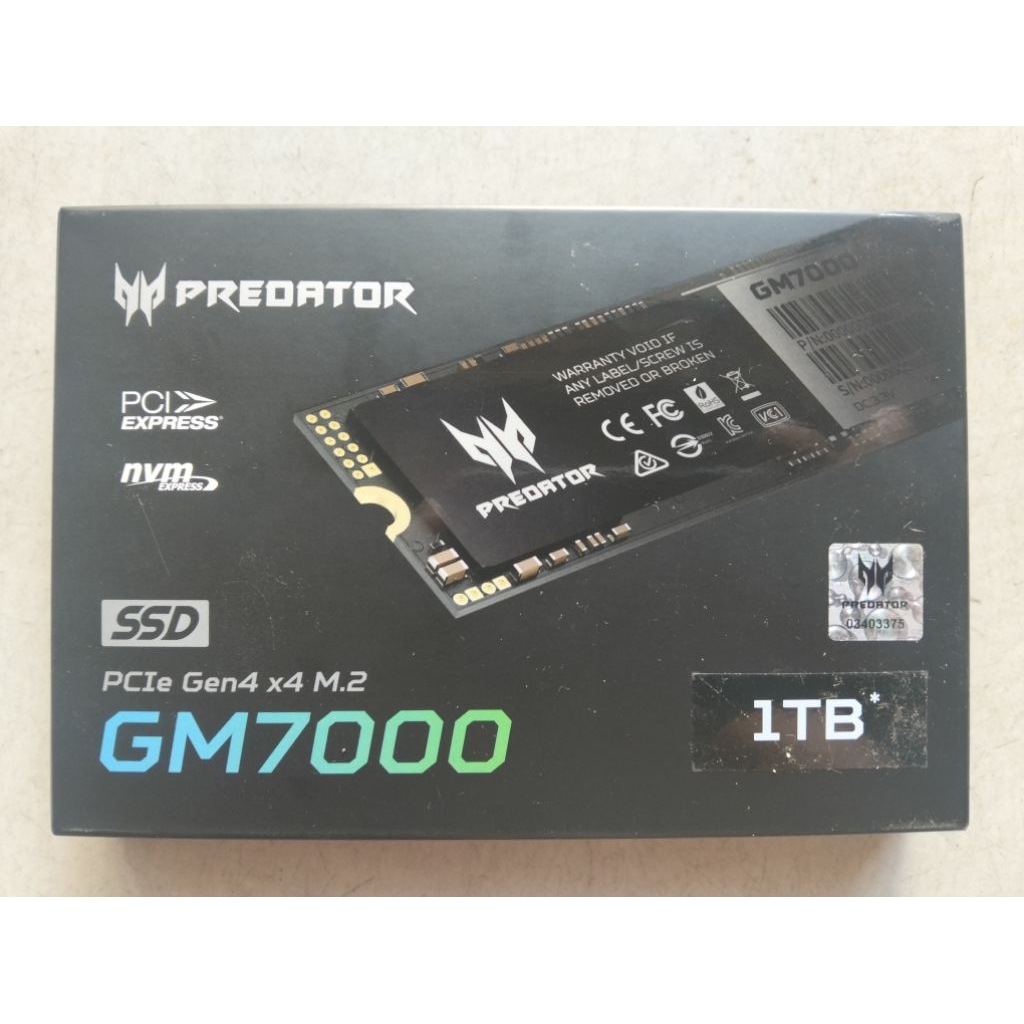 SSD Acer Predator GM7000 1TB PCIe Gen4 x4 NVMe M.2 bảo hành chính hãng 60 tháng