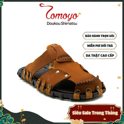 SIÊU SALE 8.8-Dép Rọ Nam Da Bò Thật Tomoyo TMD10303