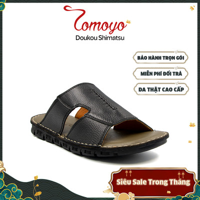 SIÊU SALE 8.8-Dép Nam Quai Ngang Da Bò Thật Tomoyo TMD10201