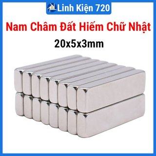 Nam châm đất hiếm, nam châm trắng hình chữ nhật - 1 viên từ tính cực mạnh, độ bền cao