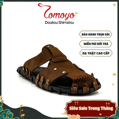 SIÊU SALE 8.8-Dép Rọ Nam Da Bò Thật Tomoyo TMD10302