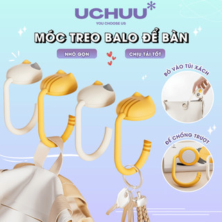 Móc Treo Balo Để Bàn Hình Mèo UCHUU Dễ Thương, Tiện Dụng, Treo Đồ Đa Năng, Đệm Cao Su Chống Rơi