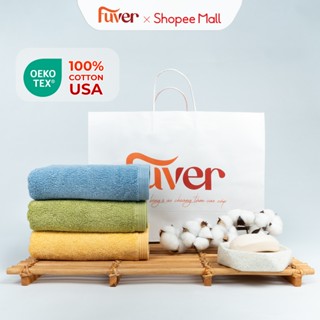 Khăn gội cao cấp Fuver Lush 40x80cm - 170gr 100% Cotton USA Mềm Mại, Thấm Hút, Kháng Khuẩn, Tự Nhiên