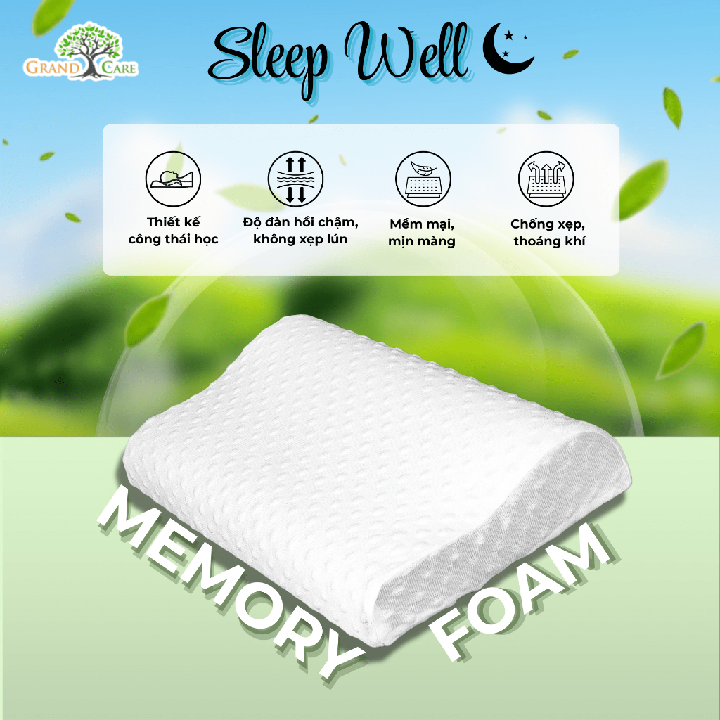 Gối Memory Foam Sleep Well – Công thái học