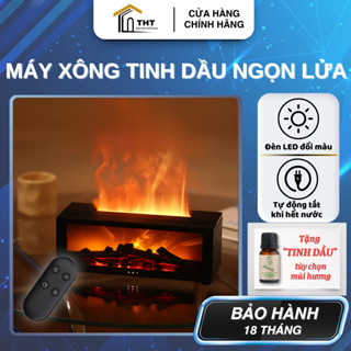  Máy Xông Tinh Dầu Lò Sưởi Máy Phun Sương Hiệu Ứng Ngọn Lửa Tạo Độ Ẩm Khuyếch Tán Tinh Dầu Máy Tạo Hương Thơm Kèm Khiển 