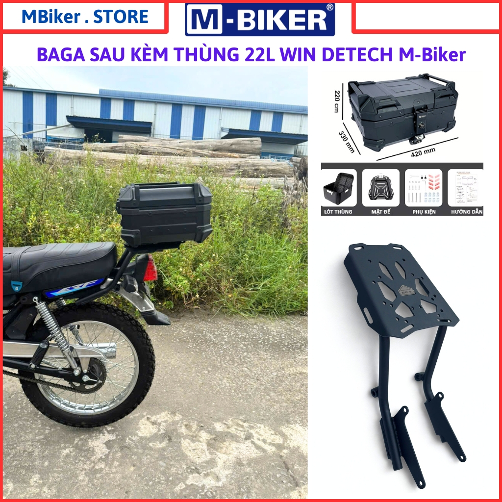 Baga Win Detech, WIN100_ Baga sau Win Detech, phụ kiện xe Win Detech, chính hãng MBiker