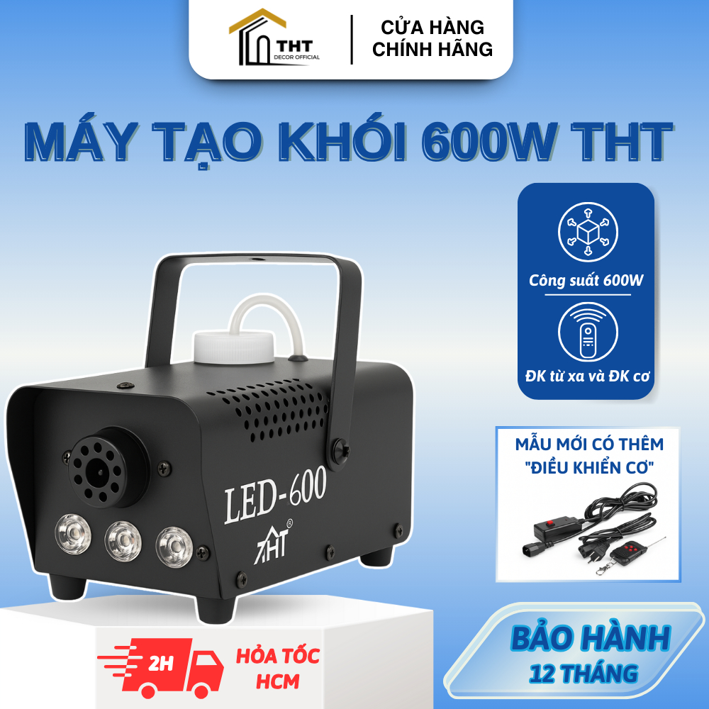 Máy Tạo Khói 500W THT DECOR Máy Phun Khói Bằng Tinh Dầu Không Độc Hại Độ Bao Phủ 25-30m2 Điều Khiển Từ Xa