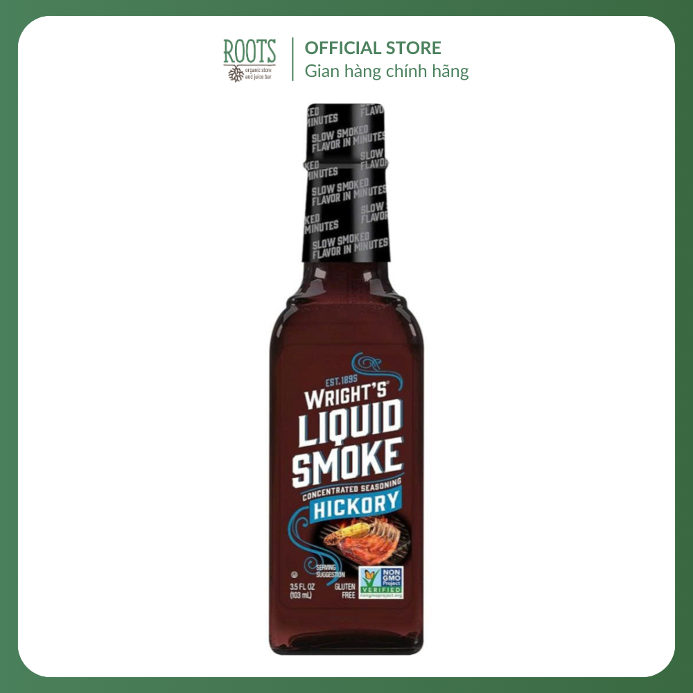 (Ship hỏa tốc) WRIGHT'S - Sốt Ướp Thịt Nướng, Liquid Smoke, Hickory Concentrated Seasoning, 3.5 fl o