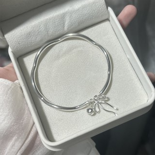 Vòng tay bạc mặt hình nơ chuông có thể điều chỉnh kích thước thời trang nữ