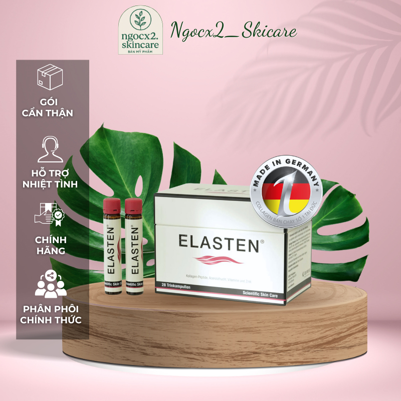 [ẢNH THỰC TẾ ] Elasten Collagen Giúp Da Căng Mịn, Chống Lão Hóa, Tóc Chắc Khỏe - Collagen Đức 28 ống