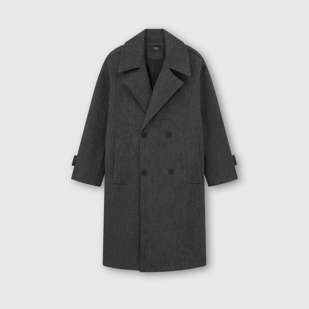 Áo khoác Măng Tô ROWAY chất liệu dạ ép, dày dặn, đứng form | Over Coat | BigBuy360 - bigbuy360.vn