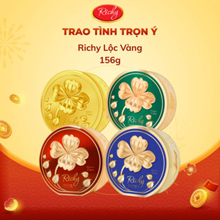   TẾT 2026  Bánh Quy Bơ Cookies Richy Phiên Bản Lộc Vàng Tết 2026 Hộp Thiếc 156g 
