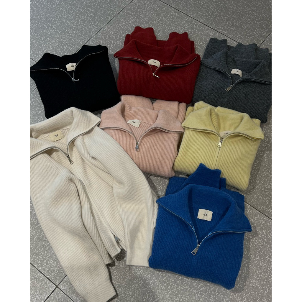 [Steezy x 𝐞𝐠𝐠] Áo khoác cardigan len lông cừu EGG cổ cao khóa kéo 2 chiều form rộn, khoác len nữ dài