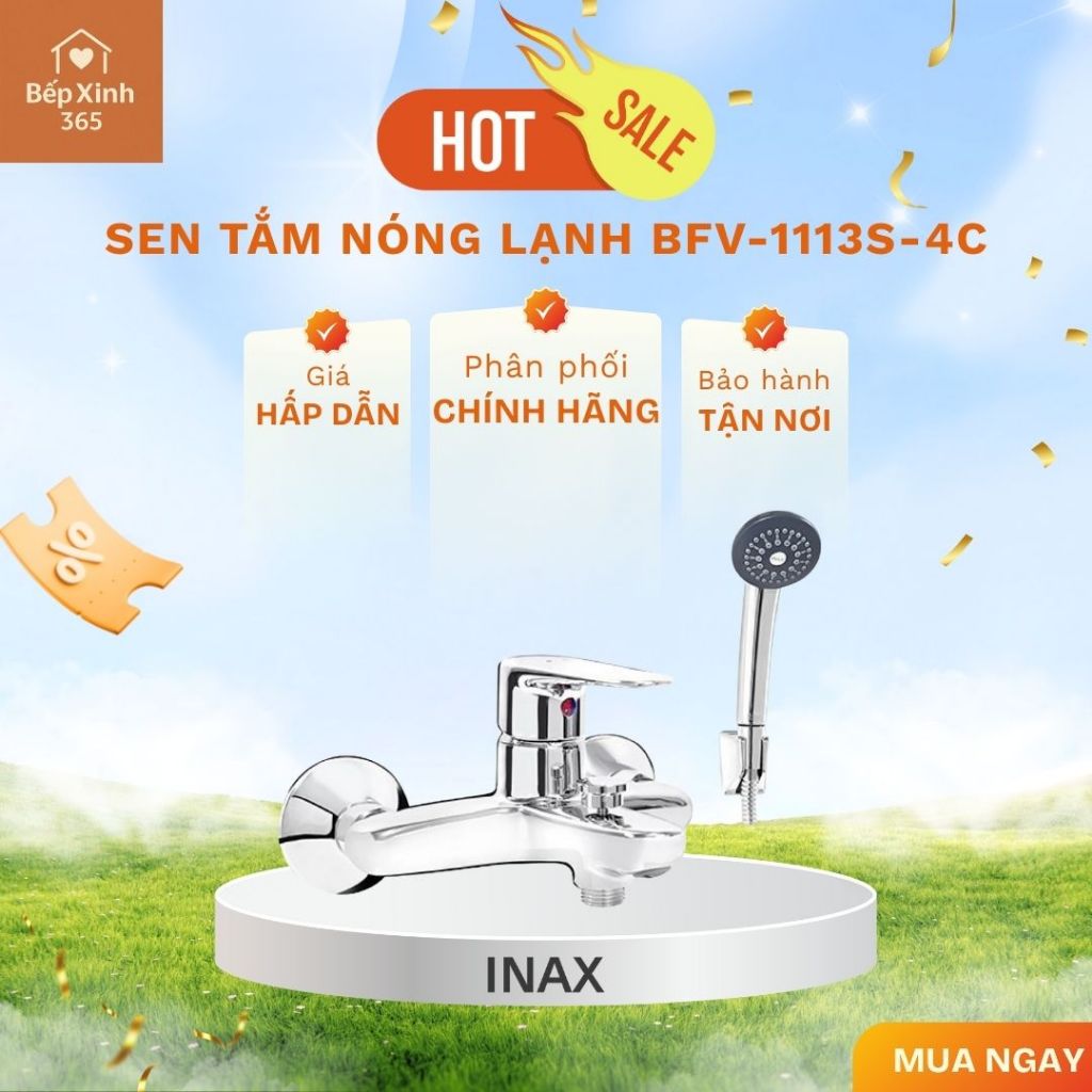 Sen tắm INAX nóng lạnh BFV-1113S-4C - Tối Giản, Chắc Chắn, Áp Lực Nước Mạnh