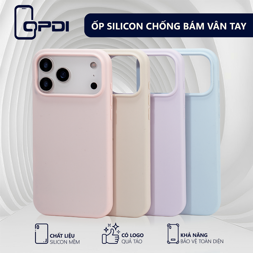 Ốp Dii - Ốp Lưng Silicon Chống Bẩn, Cầm Mịn Tay, Lót Nhung Chống Trầy Xước - Có L0g0 cho IPhone