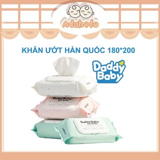 Daddy Baby Khăn Giấy Ướt Hàn Quốc 180x200mm Tinh Chất Bơ Hạt Mỡ Tự Nhiên Không Gây Kích Ứng