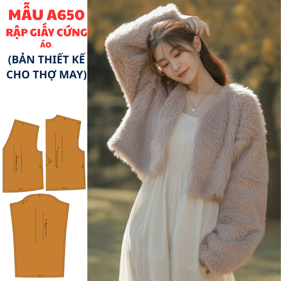 RẬP GIẤY CỨNG CẮT SẴN-áo lông mã A650