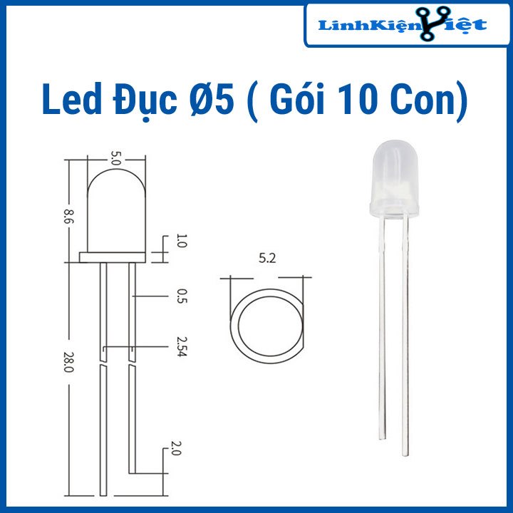 Led Đục Ø5 ( Gói 10 Con)
