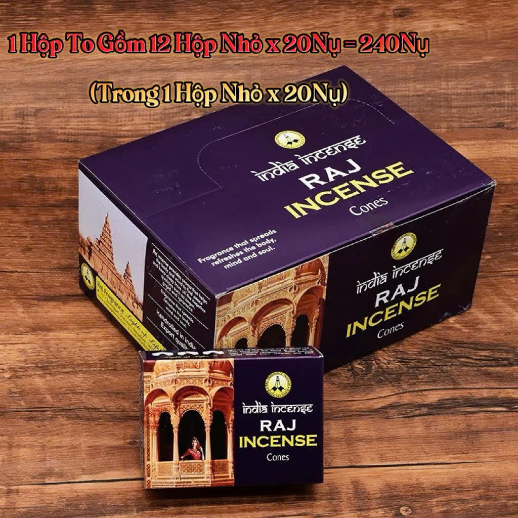 Nhang nụ trầm Raj Ấn Độ 240 Nụ Nhang Trầm Hoàng Gia Ấn Độ (Có Tách Lẻ)
