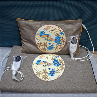 Combo Thảm + Gối Sưởi Ngải Cứu Đông Y Hỗ Trợ Giảm Đau Nhức Xương Khớp, Giúp Ngủ Ngon, Tuần Hoàn Máu