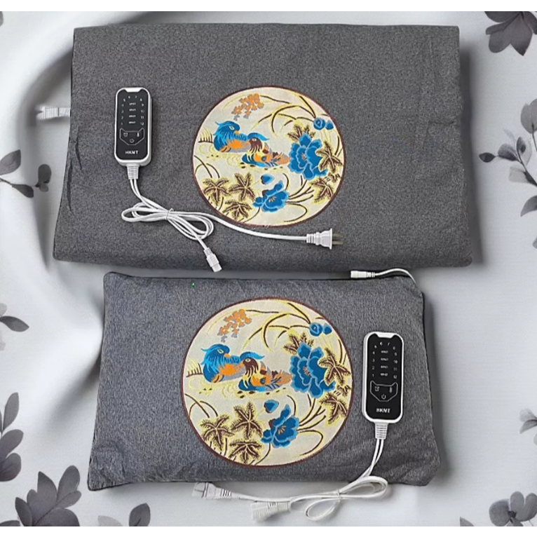 Combo Gối + Thảm Sưởi Ngải Cứu Đông Y Hỗ Trợ Giảm Đau Nhức Xương Khớp, Giúp Ngủ Ngon, Tuần Hoàn Máu