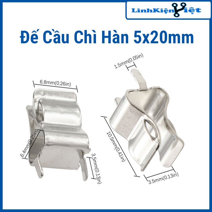Đế Cầu Chì Hàn 5x20mm ( 2 Chân )