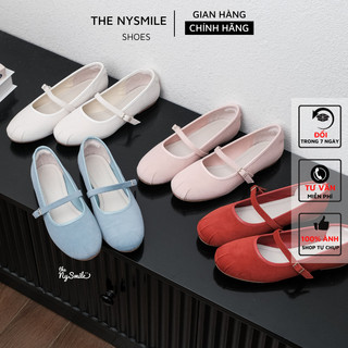  Giày nữ BIG SIZE   35 - 40   Giày Búp Bê Nữ Phối Chấm Bi 1P xẻ ngón  búp bê 1p mũi tròn - THENYSMILE - BEZI  SUBI 