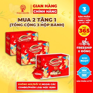  MUA 2 TẶNG 1  HỘP QUÀ TẾT CAO CẤP 2026  Tổng cộng 3 Hộp Bánh phủ sôcôla Phiên bản Ngũ Vị – Choco PN Phạm Nguyên 406g 