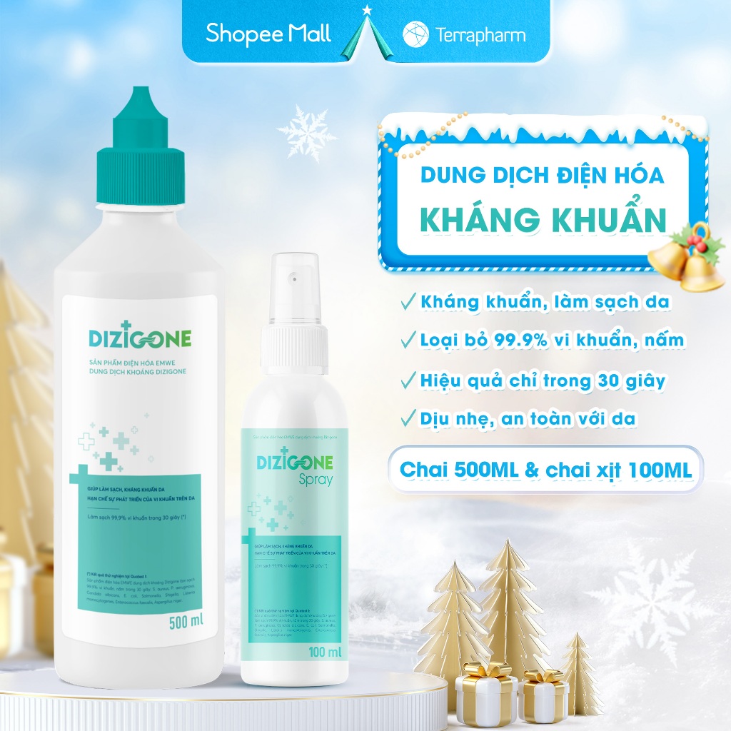 [COMBO] Dung dịch kháng khuẩn DIZIGONE 500ml & Xịt kháng khuẩn DIZIGONE 100ml - Phòng bệnh & Chăm só
