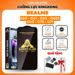 Kính cường lực Realme  C60, C61, C65, C65S, C63, C75, C71 KingKong cao cấp full màn hình, chống xước, chịu lực tốt