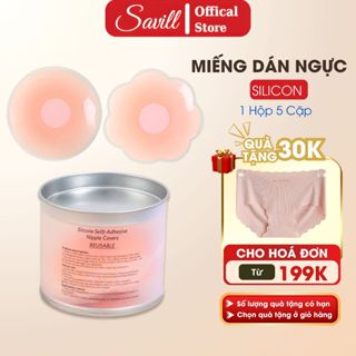  Miếng dán ngực silicon Hộp 5 Cặp dán ngực siêu dính tái sử dụng nhiều lần SAVILL H02 - D306 