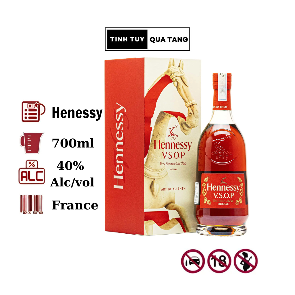Rượu Pháp Hennessy VSOP - Tết Bính Ngọ, dung tích 700ml, nồng độ 40% (Có hộp + Túi)