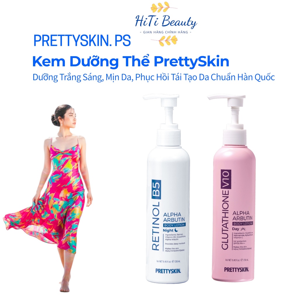 Kem Dưỡng Thể PrettySkin Glutathione Alpha Arbutin Body Lotion 250ml, Dưỡng Trắng Sáng, Mịn Da
