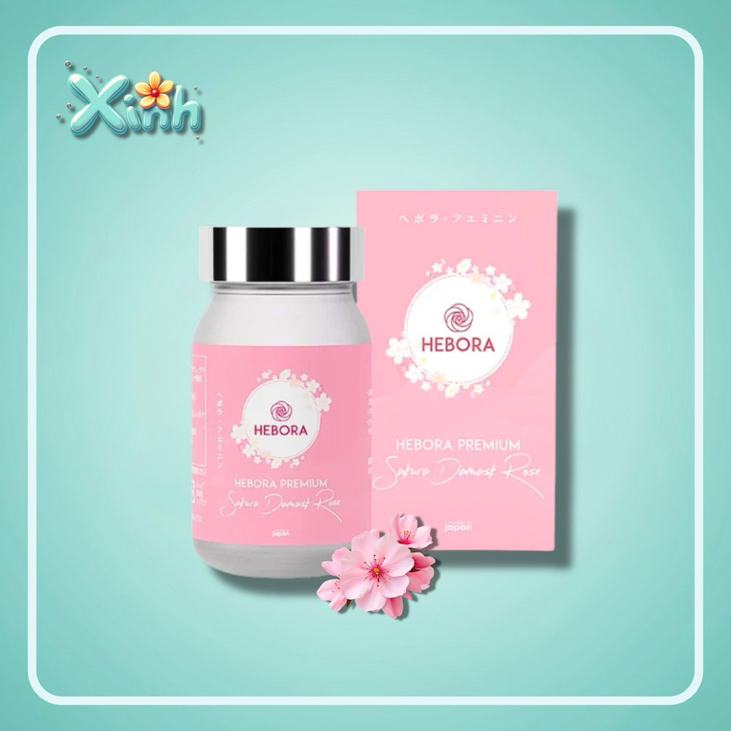 Viên uống Hebora Premium Sakura Damask Rose toả hương thơm cơ thể, cải thiện sinh lý nữ Nhật Bản 60 