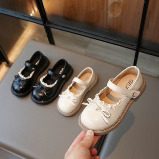  Giày lolita D25 da mềm nơ xinh chống trơn cho bé gái 