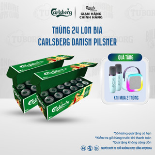  Thùng 12 lon Bia Danish Pilsner Carlsberg  330ml lon  - Độ cồn 5% - Bao Bì Tết 