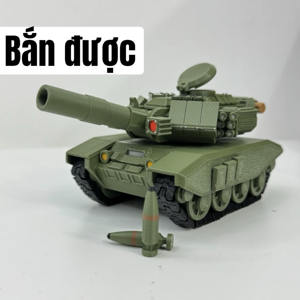 [Màu OLIVE] Mô hình Xe Tank T90 | Thiện đang làm gì | in 3D Đồ chơi Móc khoá | B01-05 OLIVE