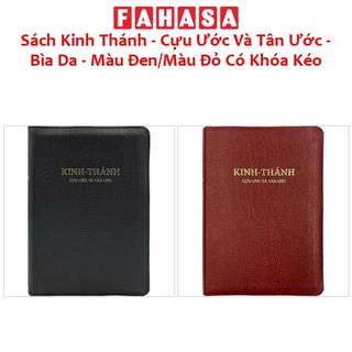 Sách Kinh Thánh - Cựu Ước Và Tân Ước - Bìa Da - Màu Đen Màu Đỏ Có Khóa Kéo 