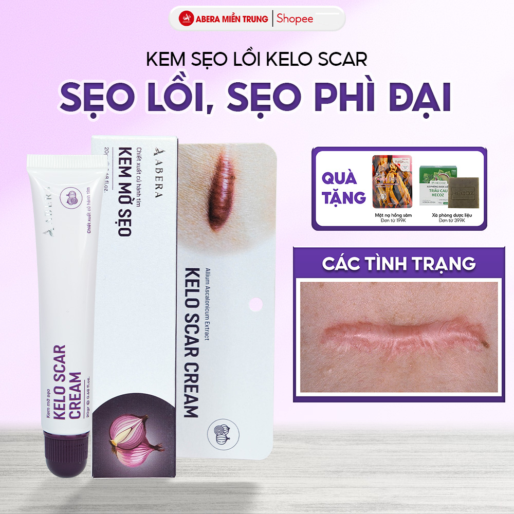 Kem Giúp Mờ Sẹo Lồi Kelo Scar Abera - Hỗ Trợ Mờ Sẹo Lồi, Sẹo Phì Đại, Sẹo Phẫu Thuật