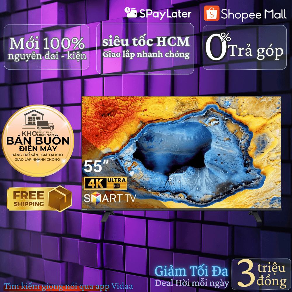 55E330NP Smart tivi Toshiba 4K 55 inch 55E330NP, model 2024 hỗ trợ giọng nói tiếng việt