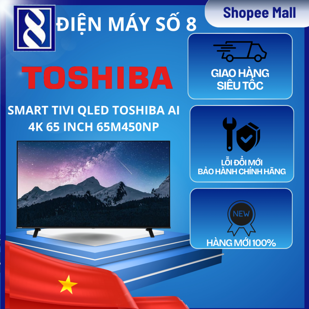 Điện Máy Số 8 | 65M450NP | Smart Tivi QLED Toshiba AI 4K 65 inch 65M450NP - Chính Hãng