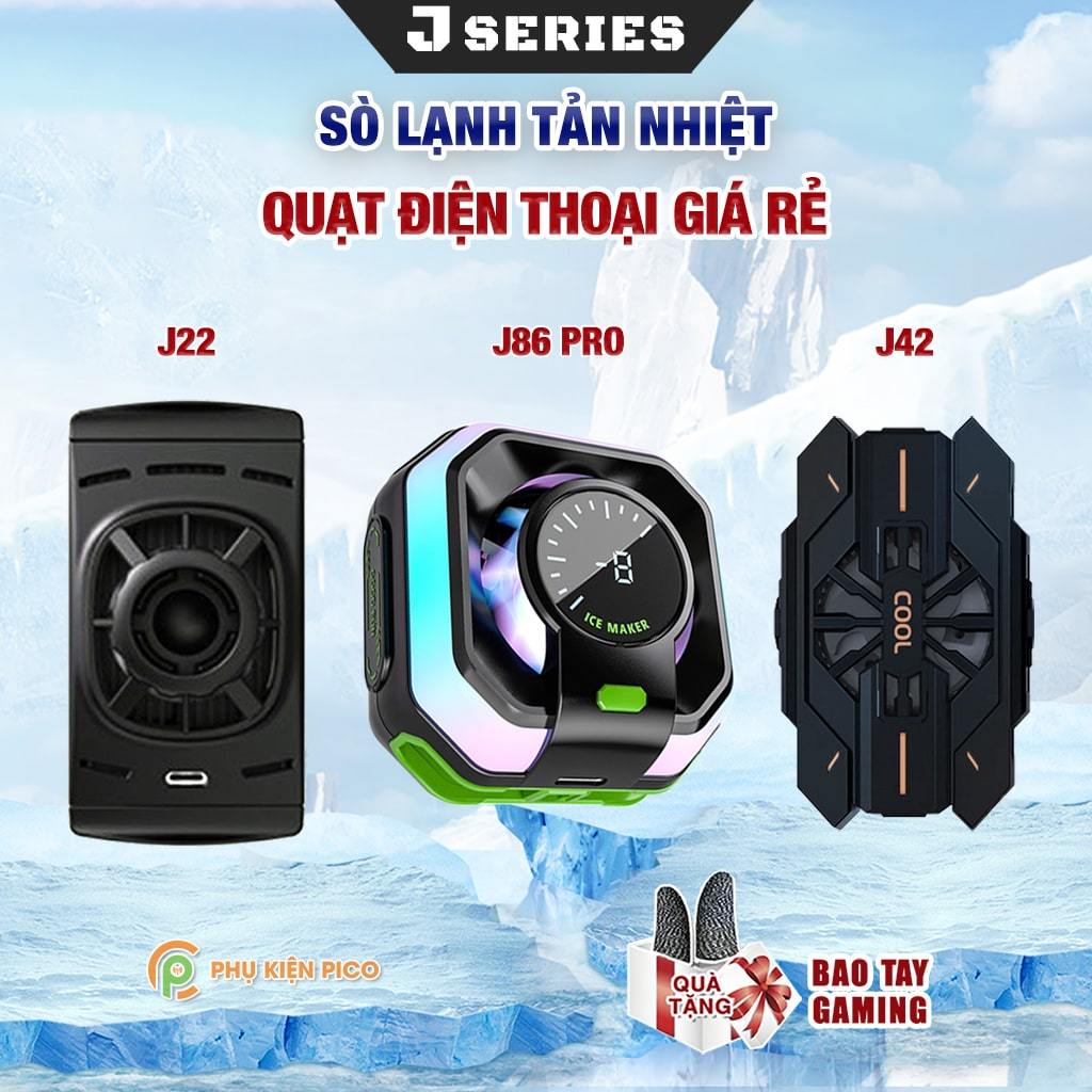 Quạt tản nhiệt điện thoại J86 Pro / J22 / J42 / C20 / C50 làm mát nhanh chơi game pubg freefire liên