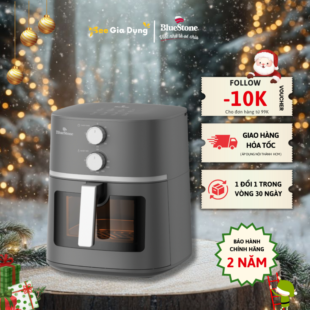 [1 ĐỔI 1 – GIAO HỎA TỐC] Nồi Chiên Không Dầu BlueStone AFB-5856 – Dung Tích 7 Lít – Công Suất 1800W 