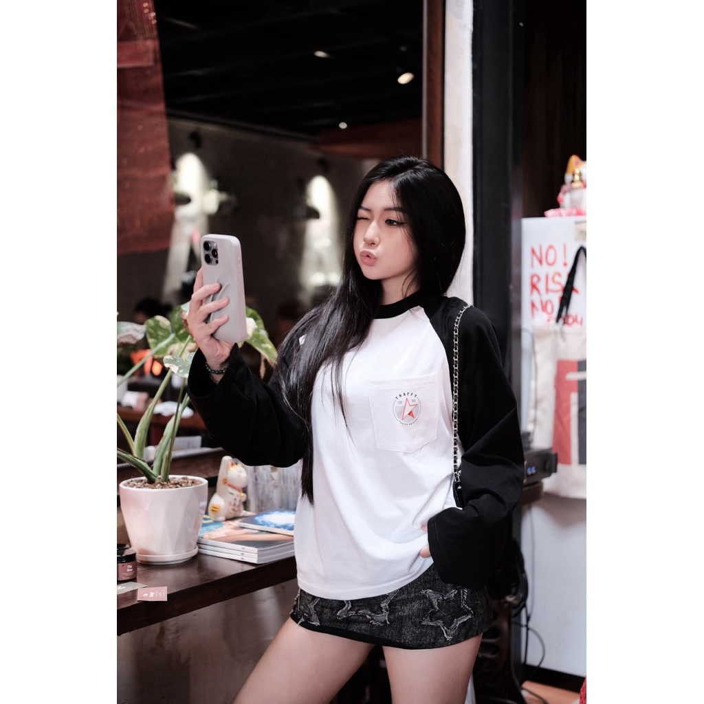 TRAFFY Se7ven Martini Raglan Áo Thun Raglan Tay Dài Starboy/Stargirl Form Oval Cotton 2c Unisex | BigBuy360 - bigbuy360.vn