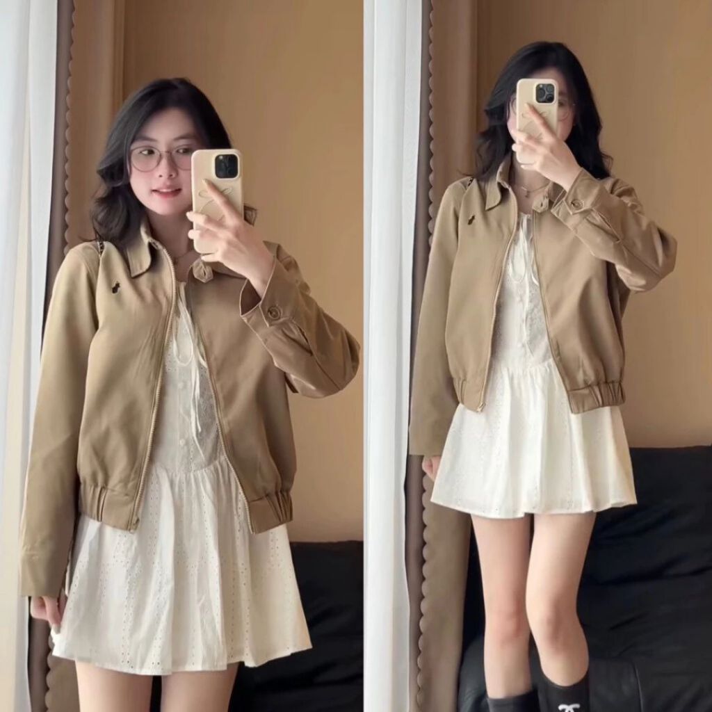 Áo Khoác Bomber Nữ Dáng Ngắn Fmstyle – Form Rộng Trẻ Trung, Chất Vải Dày Đẹp, Phối Đồ Cá Tính Chuẩn 